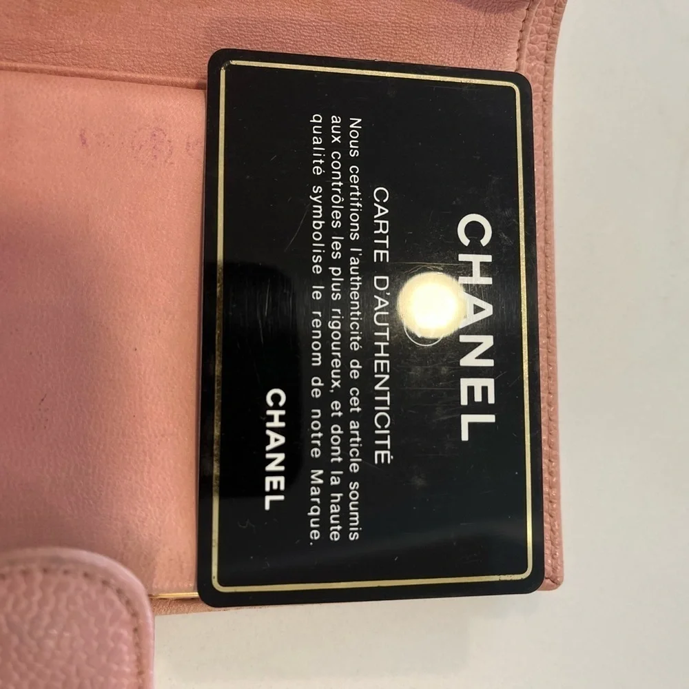 Chanel Long Wallet Pink Caviar Leather